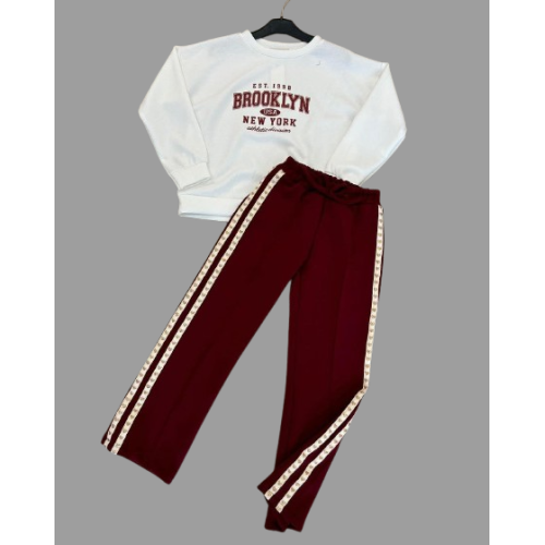 Brooklyn Sweater - White/Bordeaux 