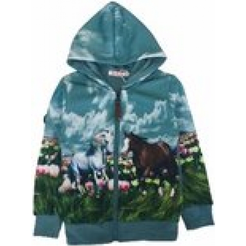 Groen vest met paarden print