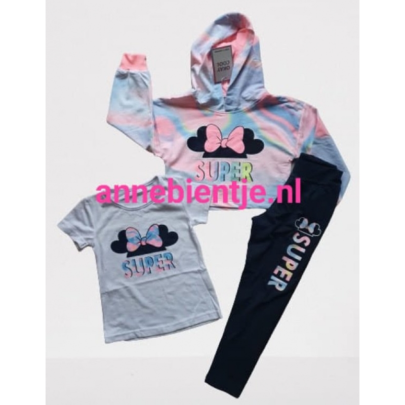 Trendy meisjes 3 delige sets met applicatie 