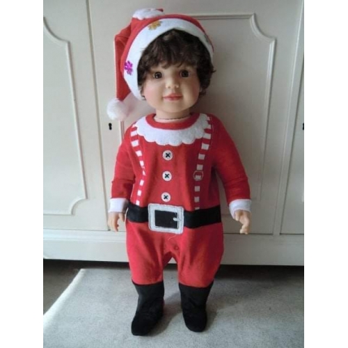 Onesie velours kerstman 