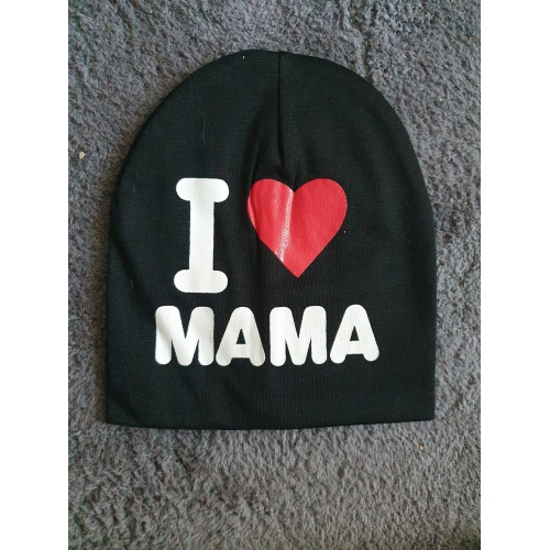 Baby mutsje zwart i love mama 