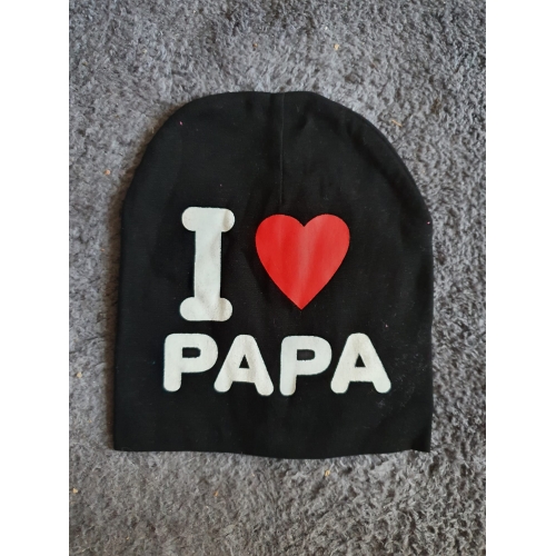 Baby mutsje zwart i love papa