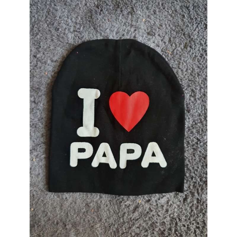 Baby mutsje zwart i love papa