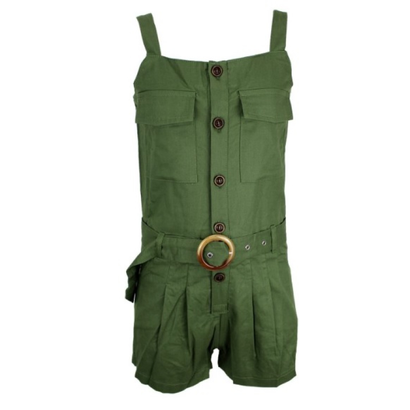 Mooie, trendy groene jumpsuit.