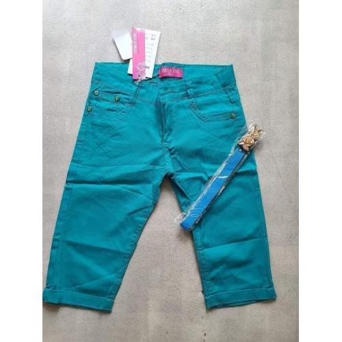 Zee groen capri broek met riem voor meisjes