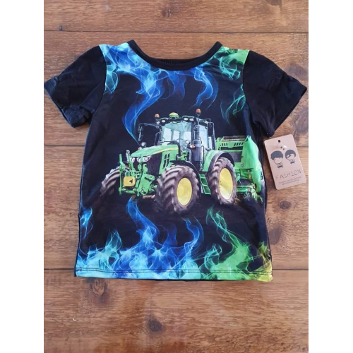T/shirt met tractor erop Z/B