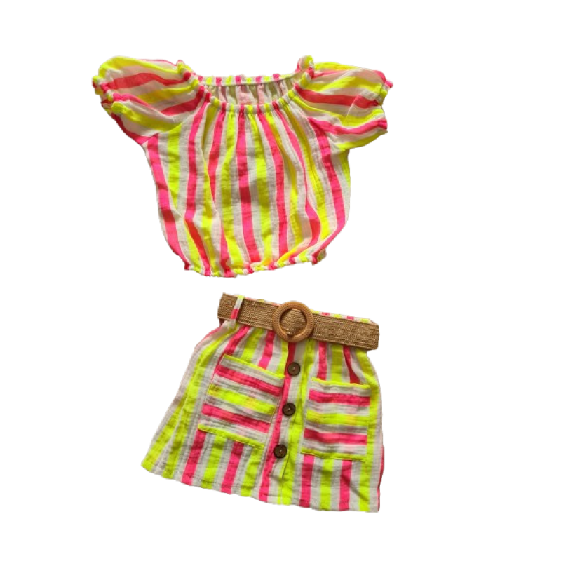 Sunny summer set, roze/geel