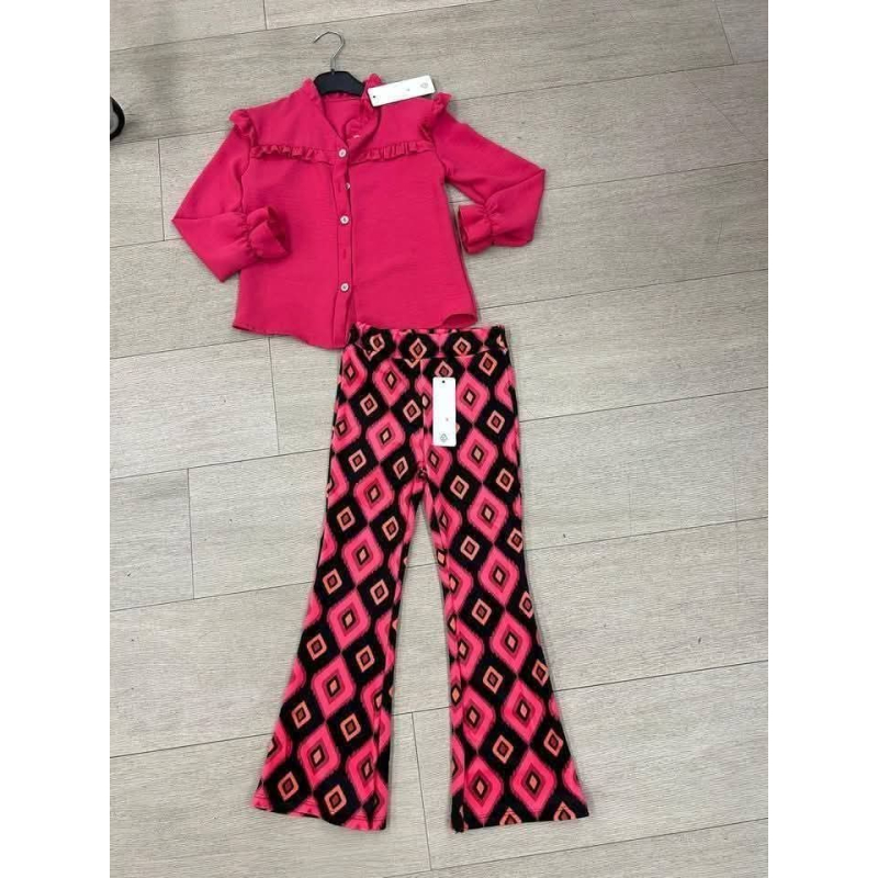   Blouse met Flared Velvet broek
