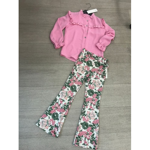  Rose Blouse met Flared broek