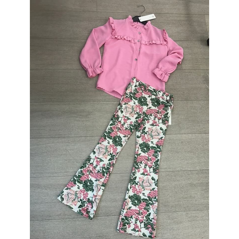  Rose Blouse met Flared broek