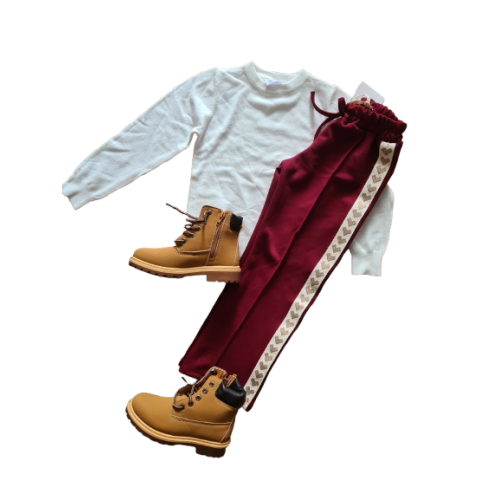  Fashion hearts bordeaux broek 
