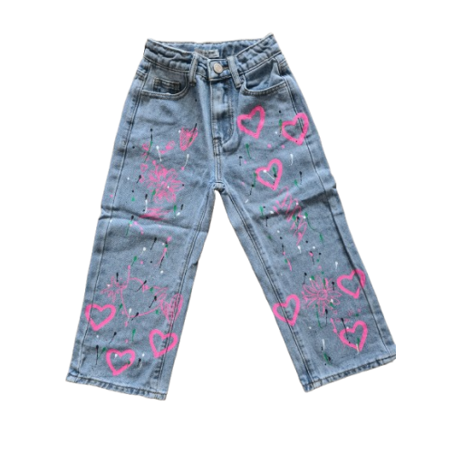 Jeans hart blauw met verstelbare tailleband