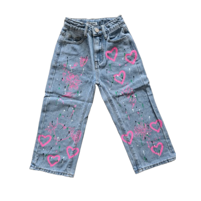Jeans hart blauw met verstelbare tailleband