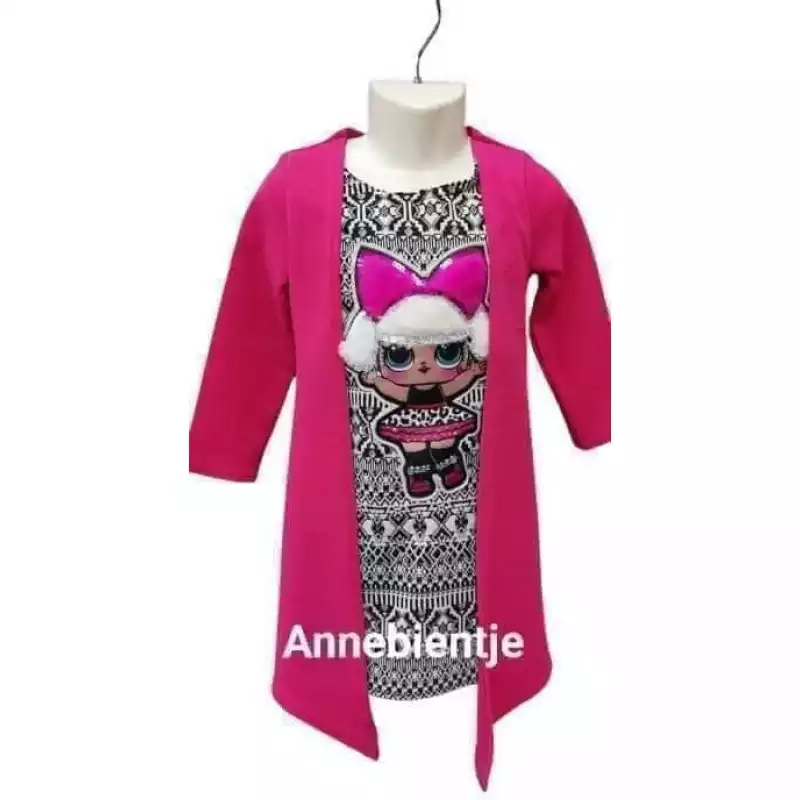 Leuk jurkje rose is 1 geheel