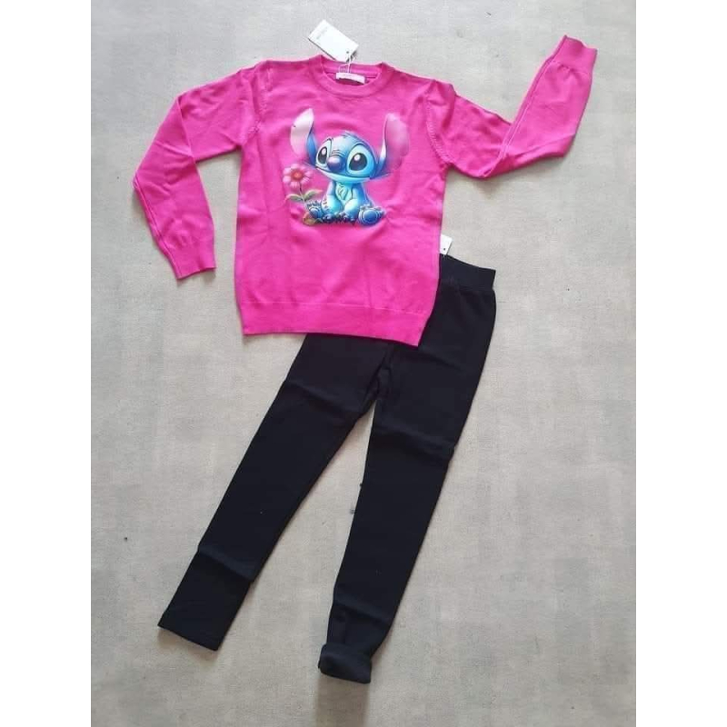 Stitch setje met zwarte winterlegging