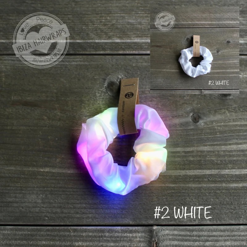 Scrunchies met LED lichtjes WHITE