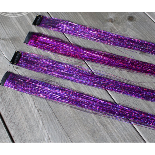 Clip-inn speld met glittertinsels Paars