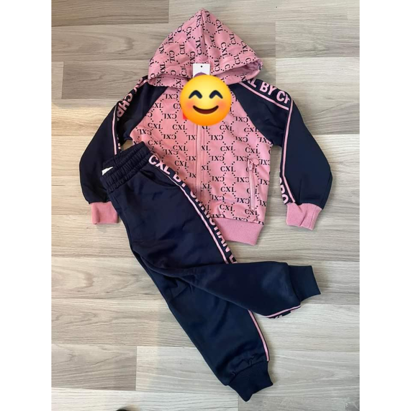 Mooie Blauw/Rose vrijetijdspak voor de winter met teddy voering
