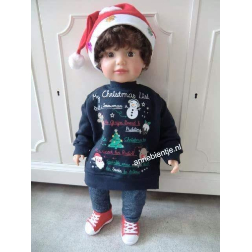 Kersttrui BABY Christmus List Donkerblauw