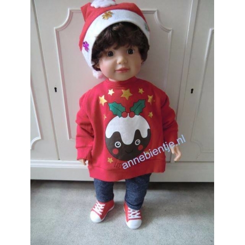 Kersttrui BABY Little Pudding Rood
