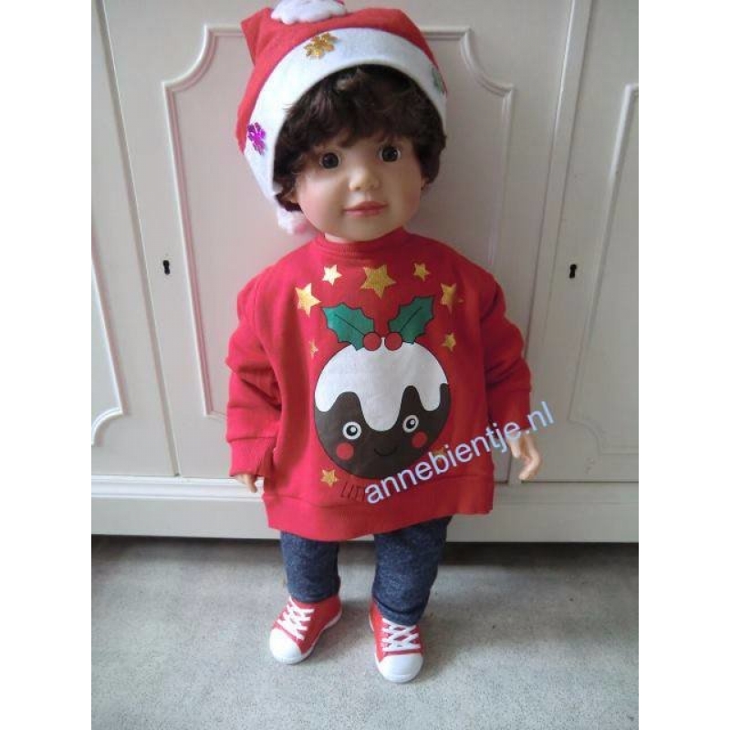Kersttrui BABY Little Pudding Rood